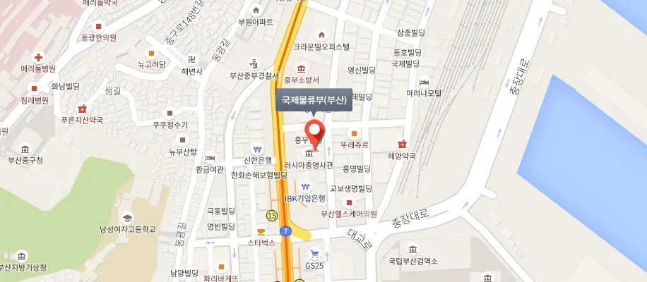 부산 위치 지도